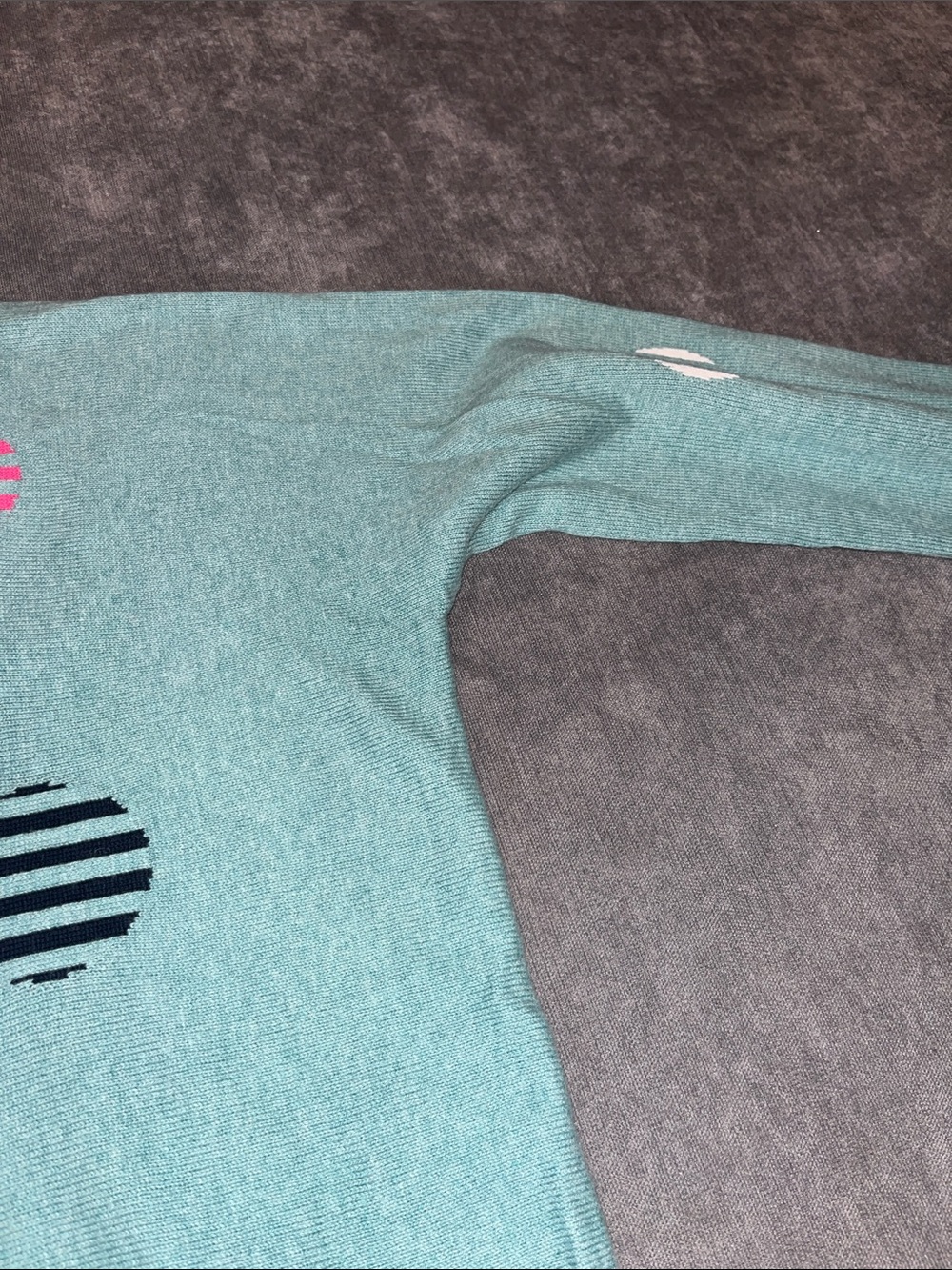Zaket & Plover Cashmere Cotton Knit Sweater Teal Pink Size Small